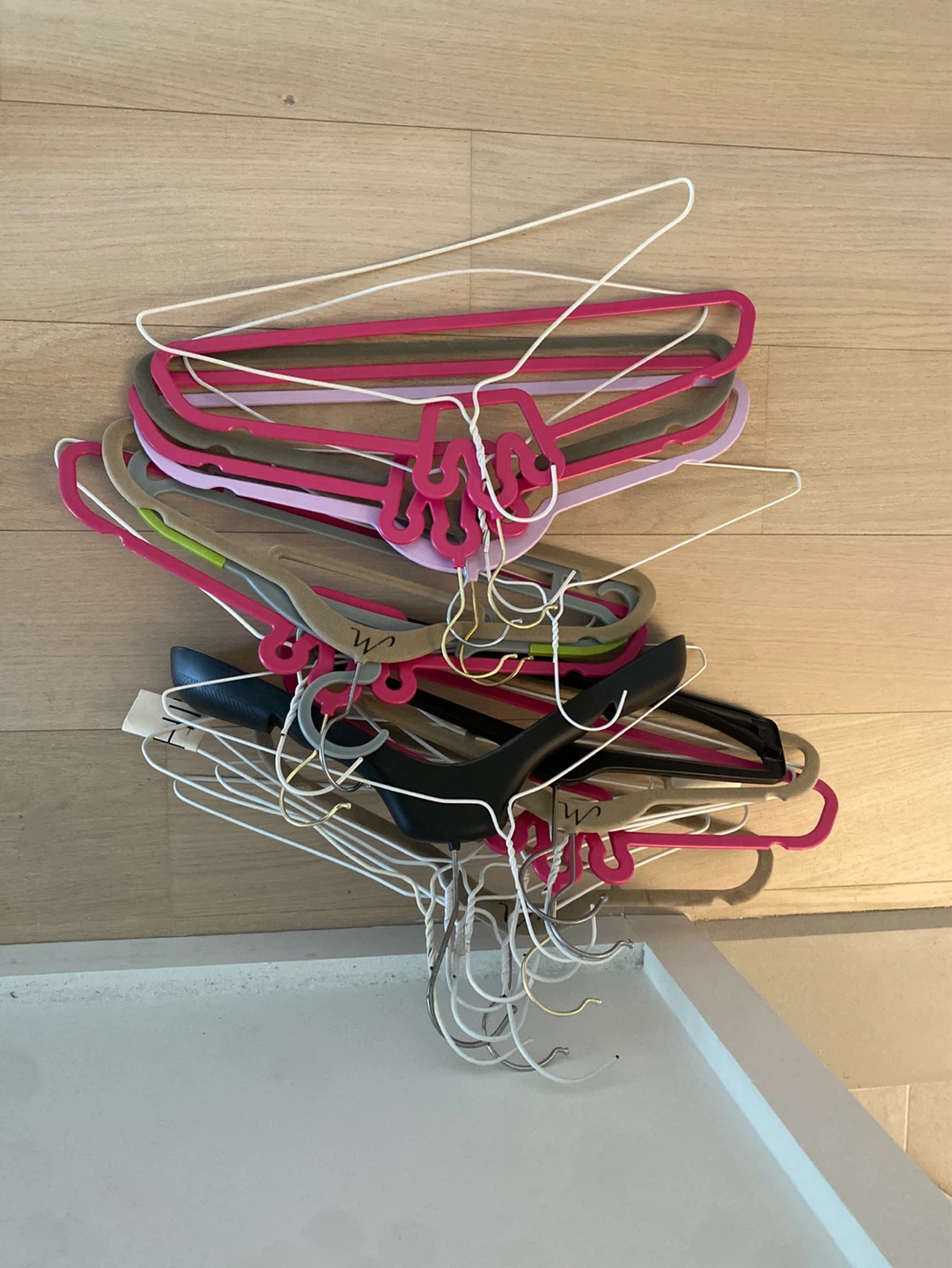 Assorted Clothes Hangers - Various Colors