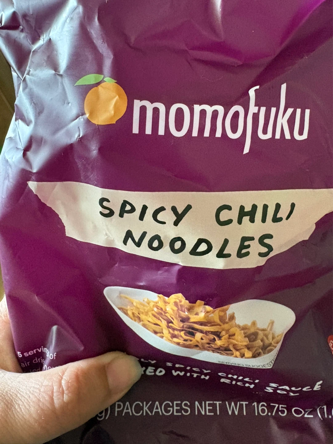 Spicy chili momofuku noodles