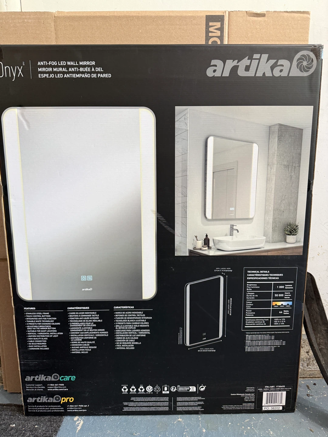 BRAND NEW Artika Onyx Anti-Fog LED Wall Mirror