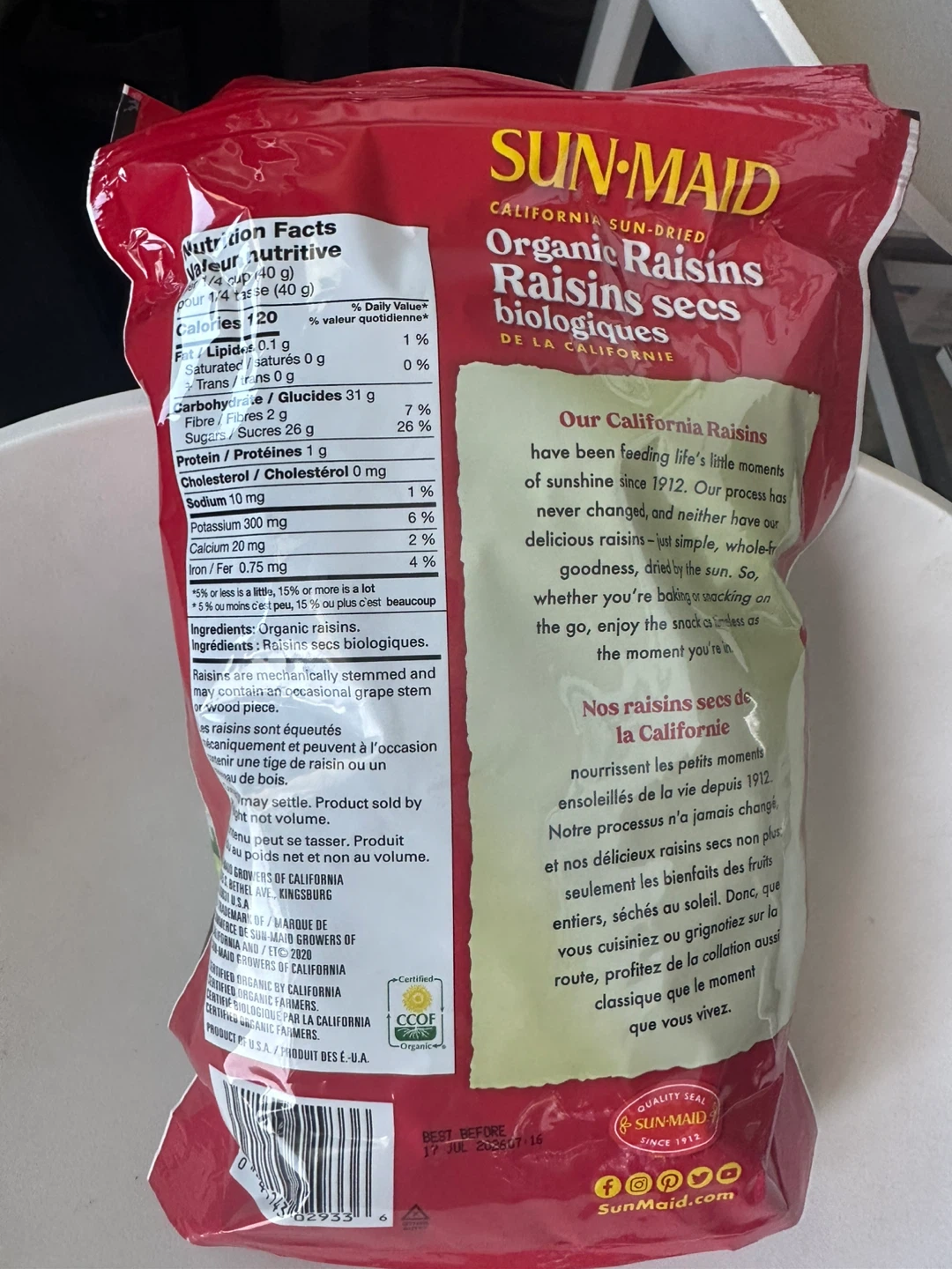 Sun-Maid Organic Raisins - photo 2