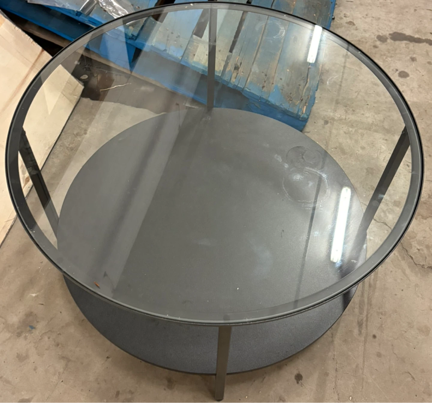 Round Coffee Table with Glass Top