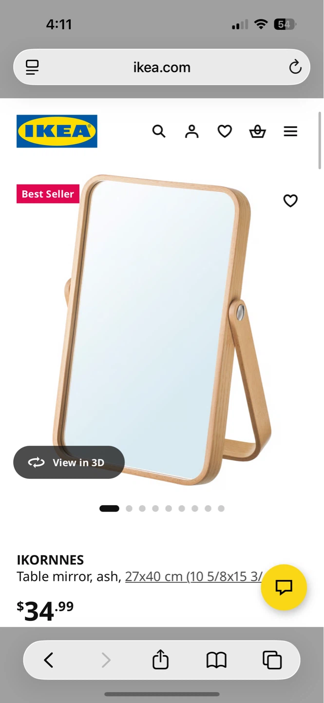 IKEA IKORNNES Table Mirror Ash 27x40 cm