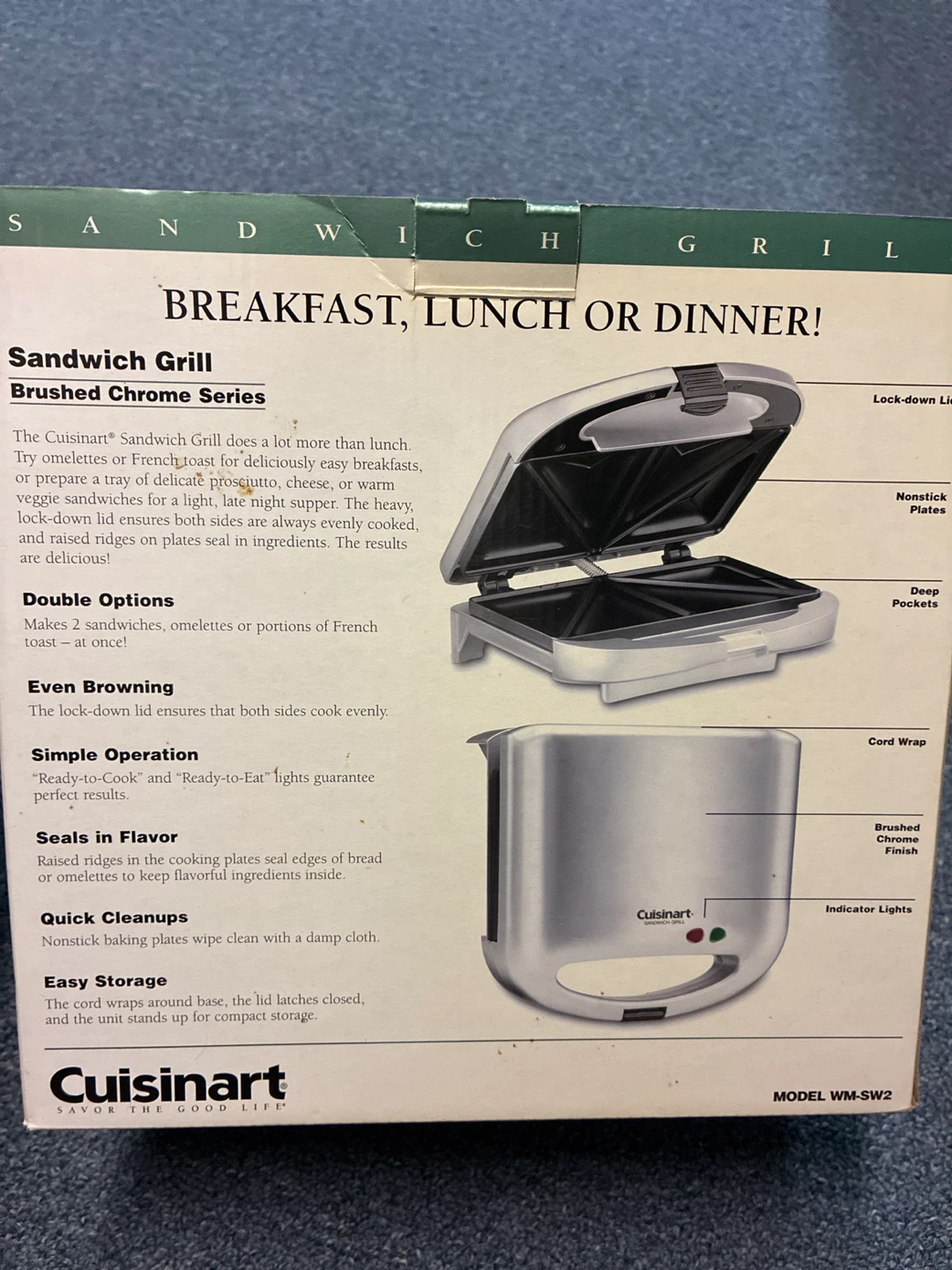 Cuisinart Sandwich Grill - Brushed Chrome Series - photo 2