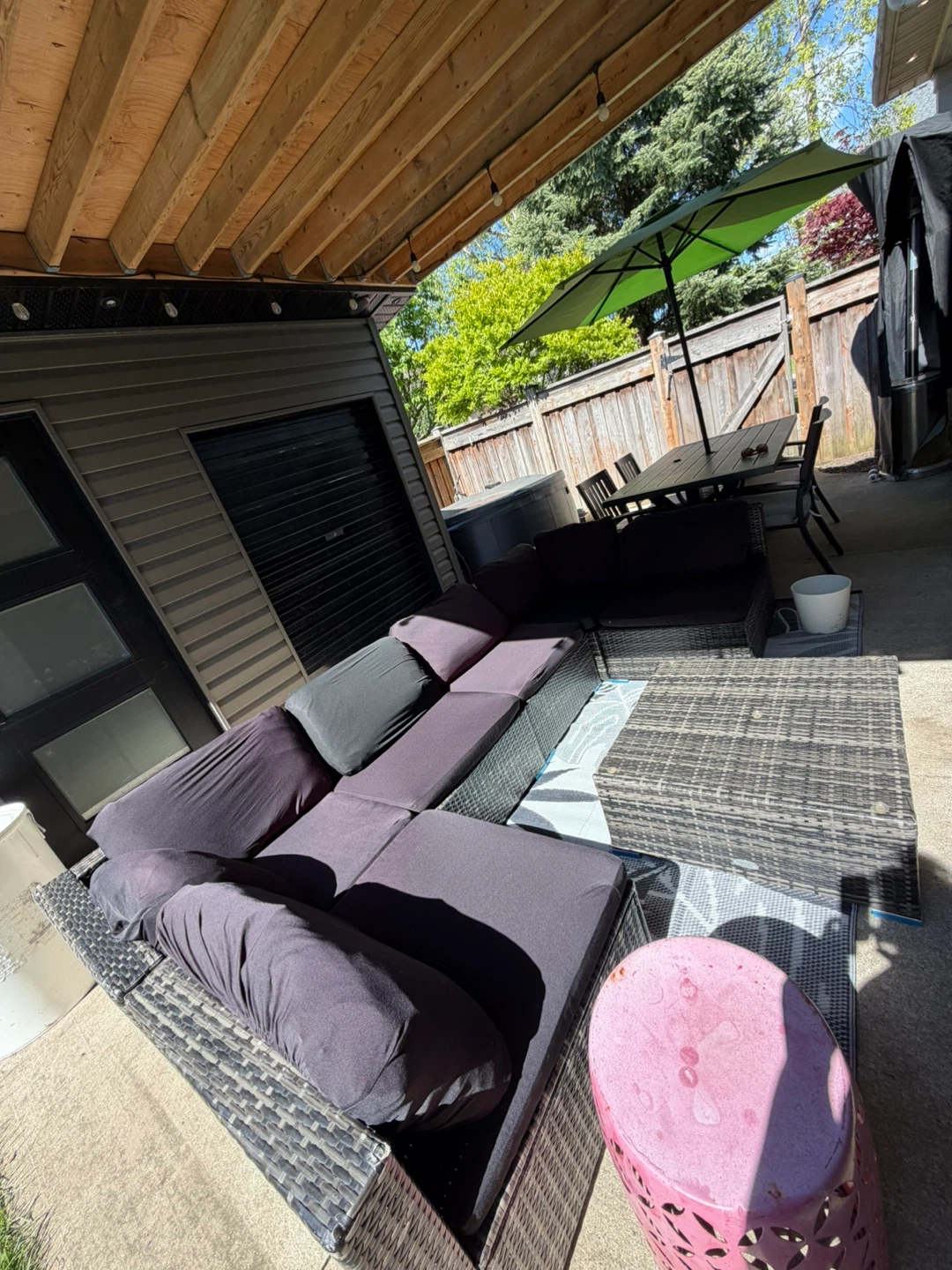 Wicker Sectional Patio Sofa with Coffee Table - photo 5