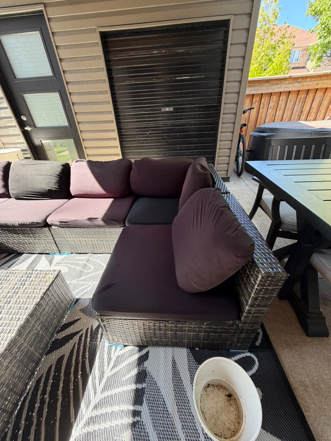 Wicker Sectional Patio Sofa with Coffee Table - photo 2
