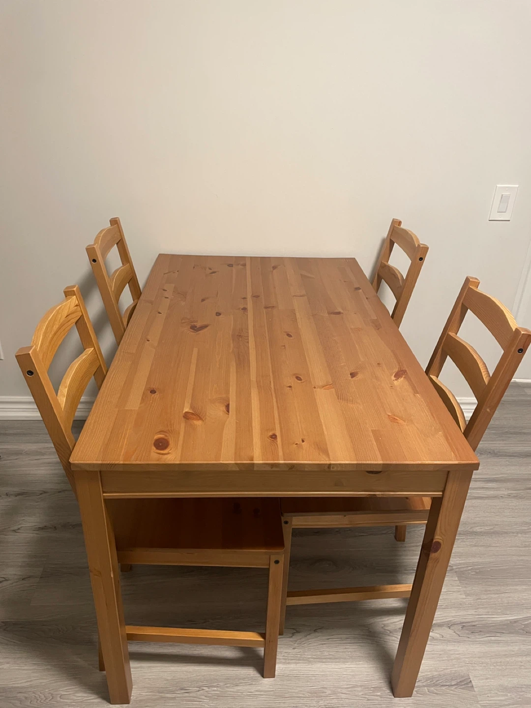 Wooden Dining Table with 4 Chairs