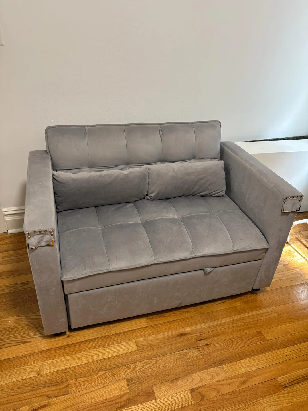 Grey Sofa Bed with Tray - photo 2