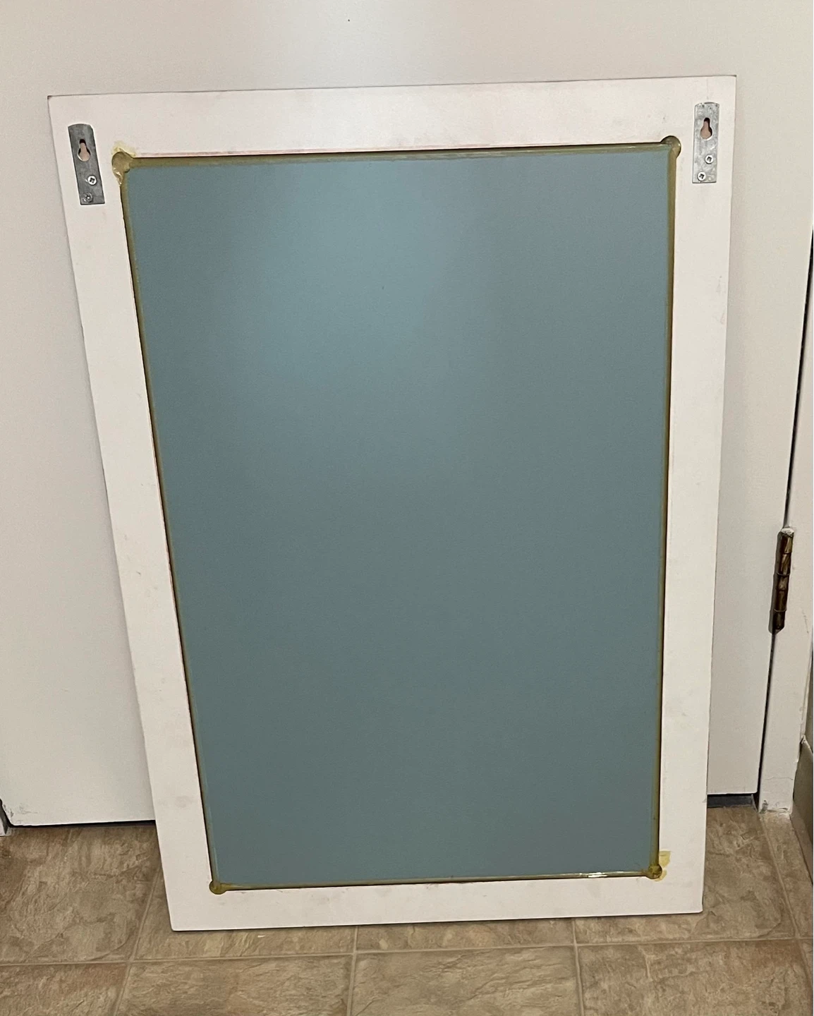 🌱 Large Dark Brown Wood Framed Wall Mirror - photo 3