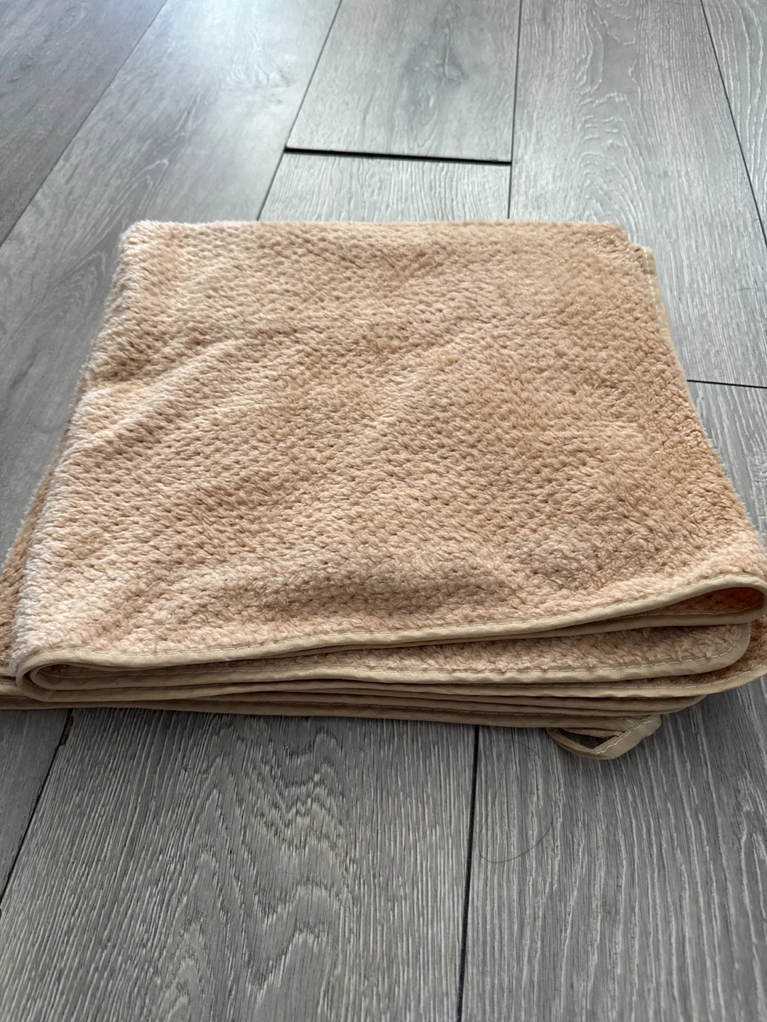 Beige Textured Throw Blanket