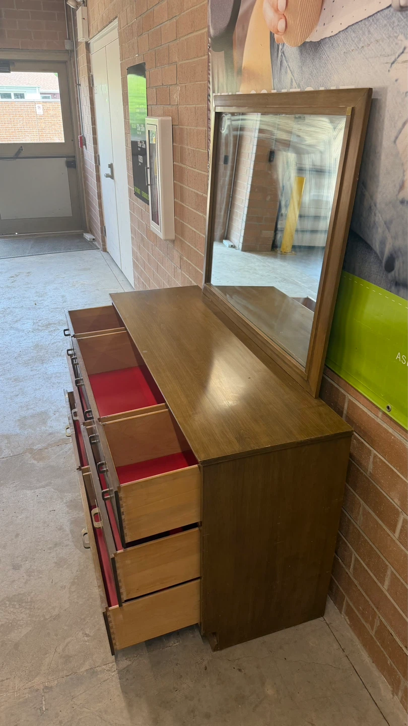 MCM Wooden Dresser with Mirror - photo 4