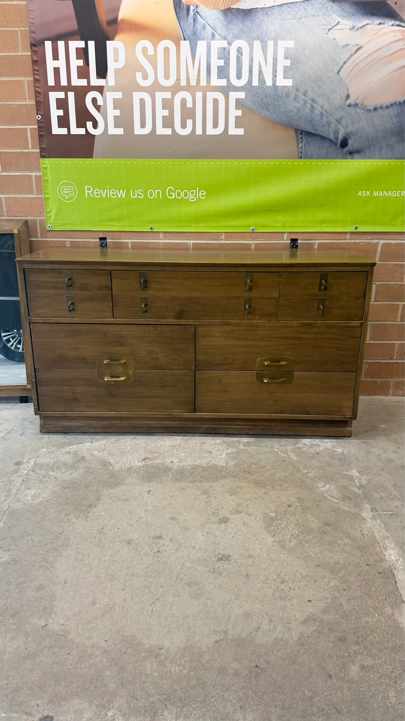 MCM Wooden Dresser with Mirror - photo 2