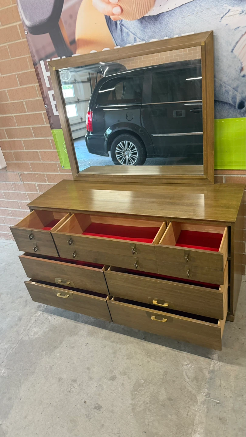 MCM Wooden Dresser with Mirror - photo 3