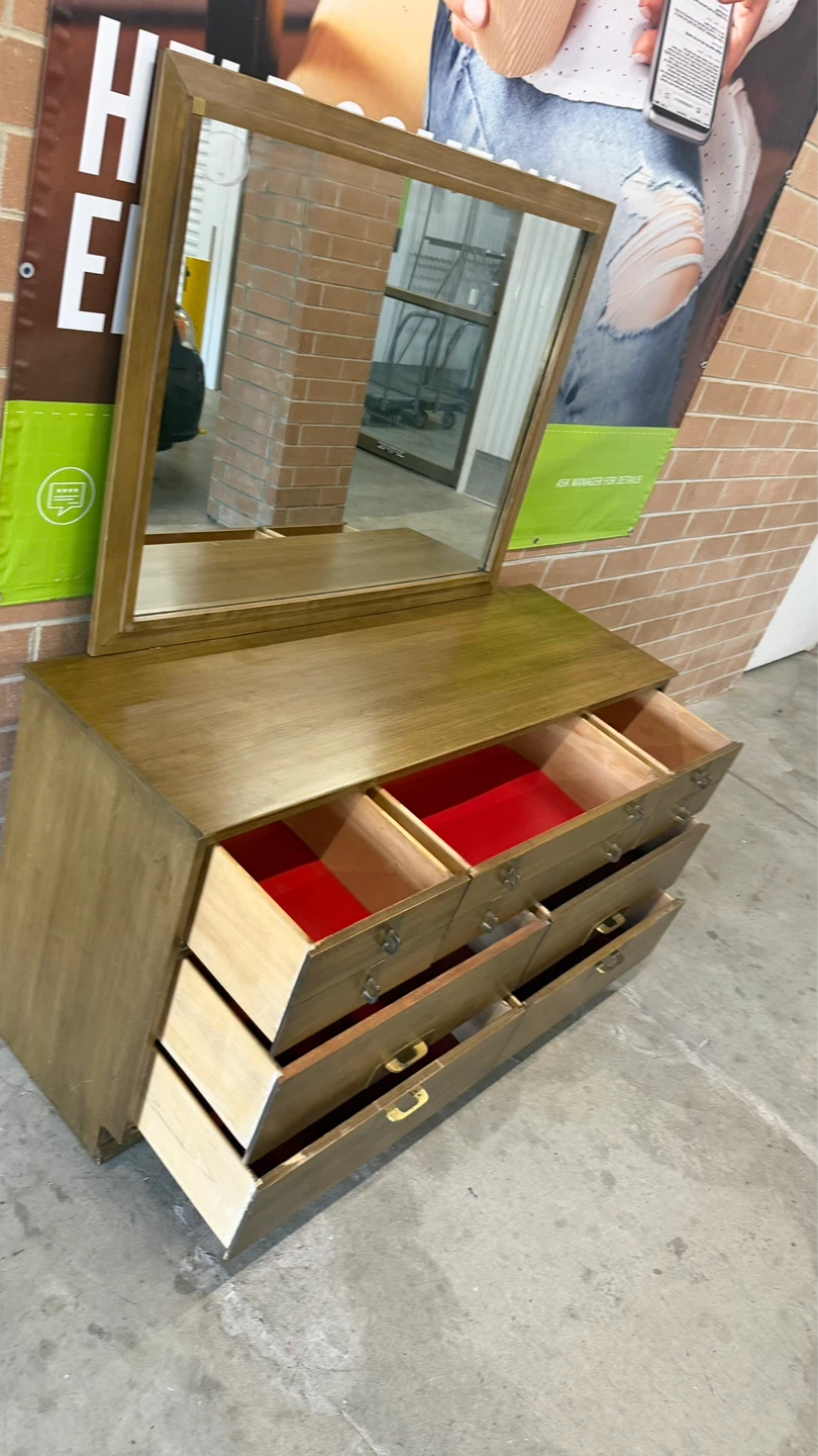 MCM Wooden Dresser with Mirror - photo 5