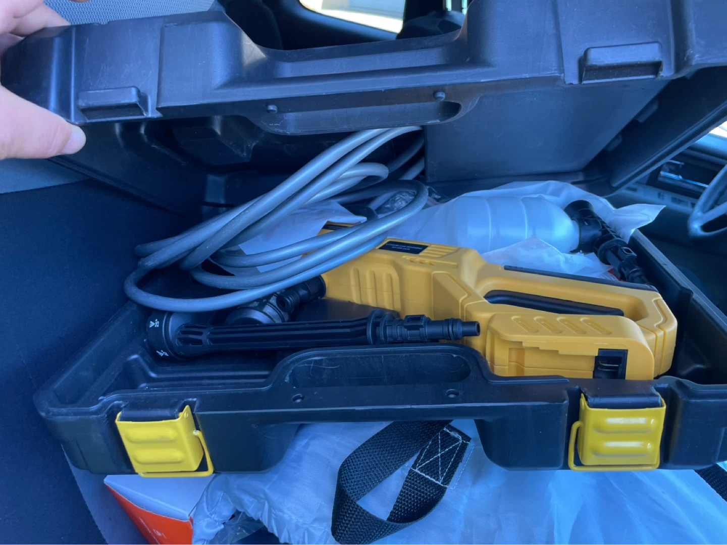 Yellow Portable Cordless Pressure Washer with Accessories - photo 2