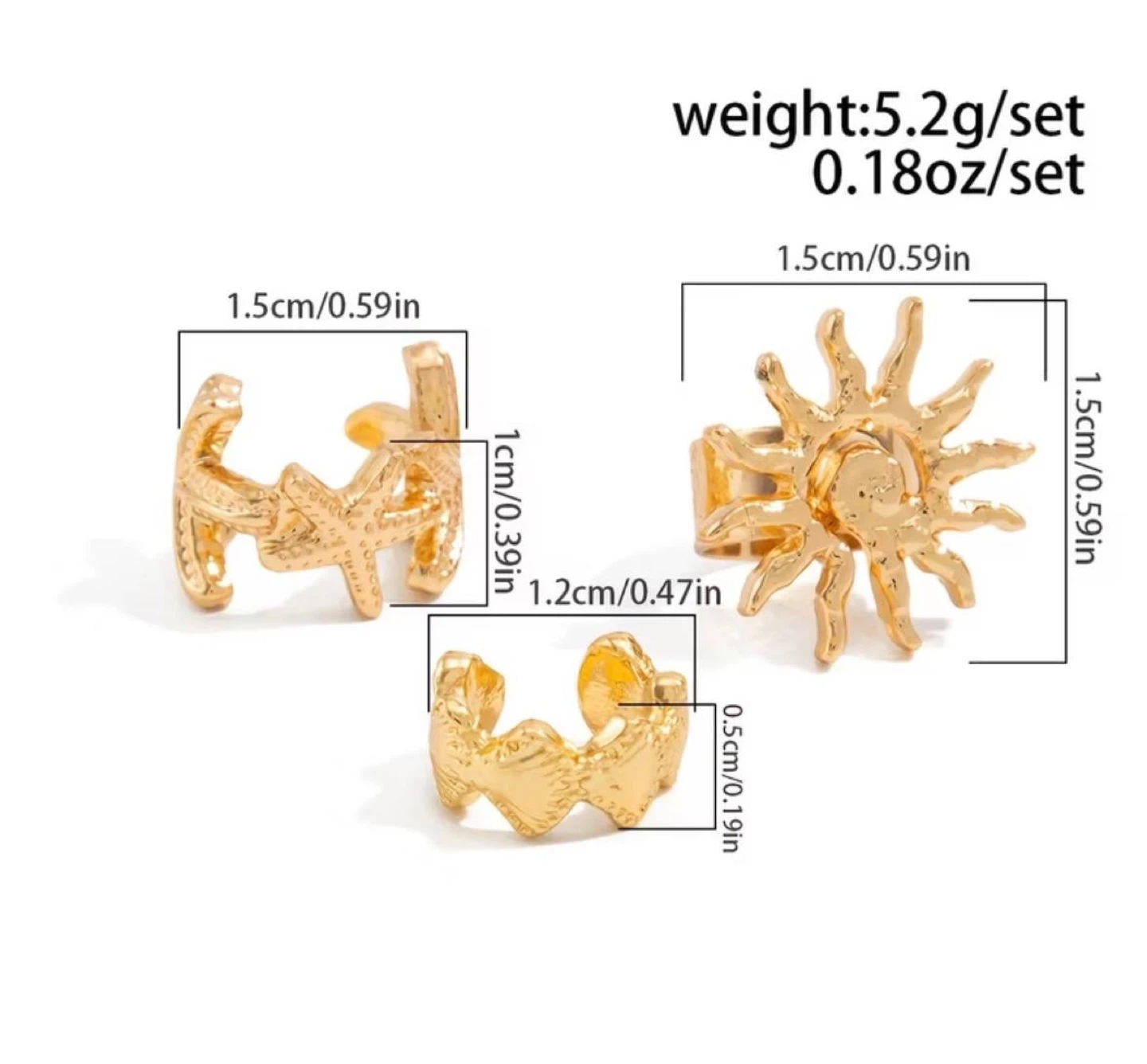 Gold ocean ear cuff set - photo 4
