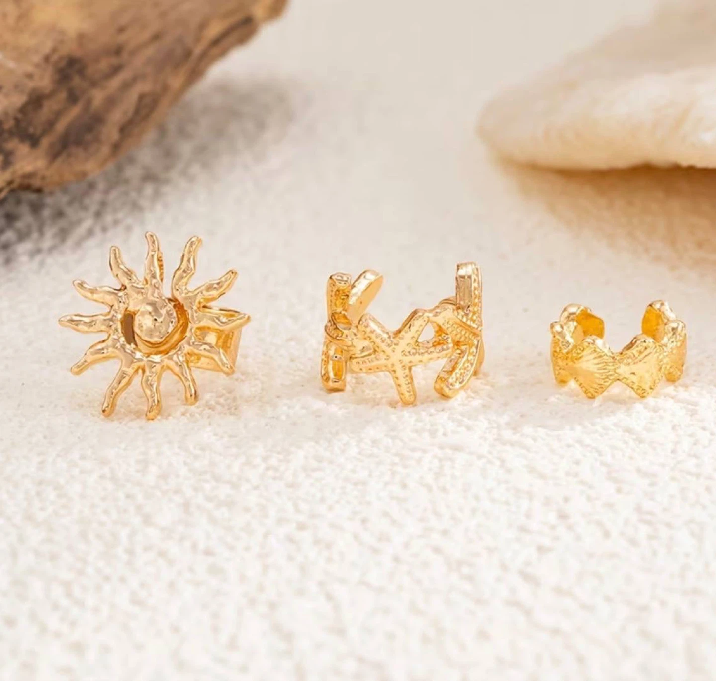 Gold ocean ear cuff set - photo 3