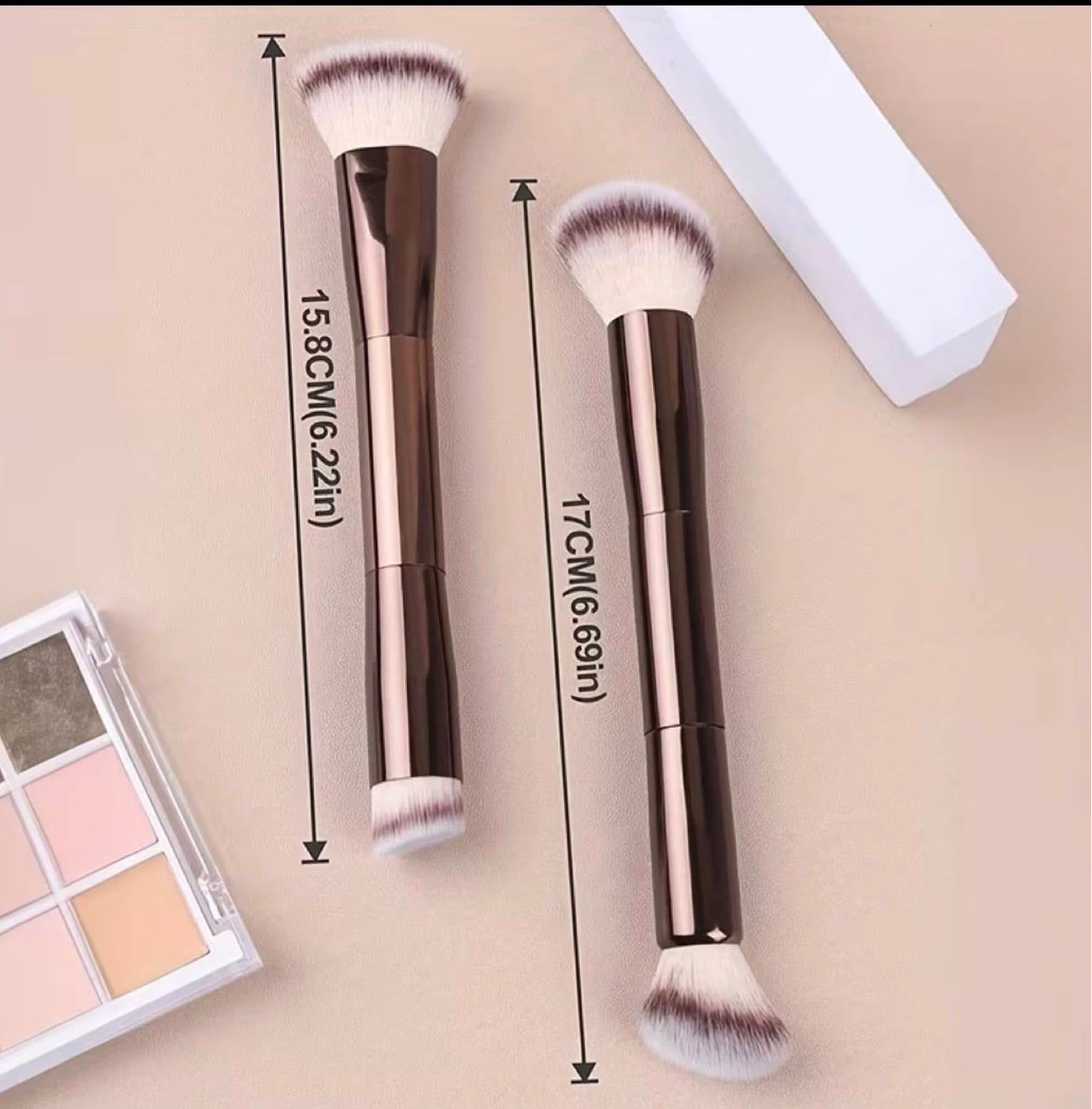 Double-Ended Foundation & Contour Makeup Brush – Set of 2 - photo 3