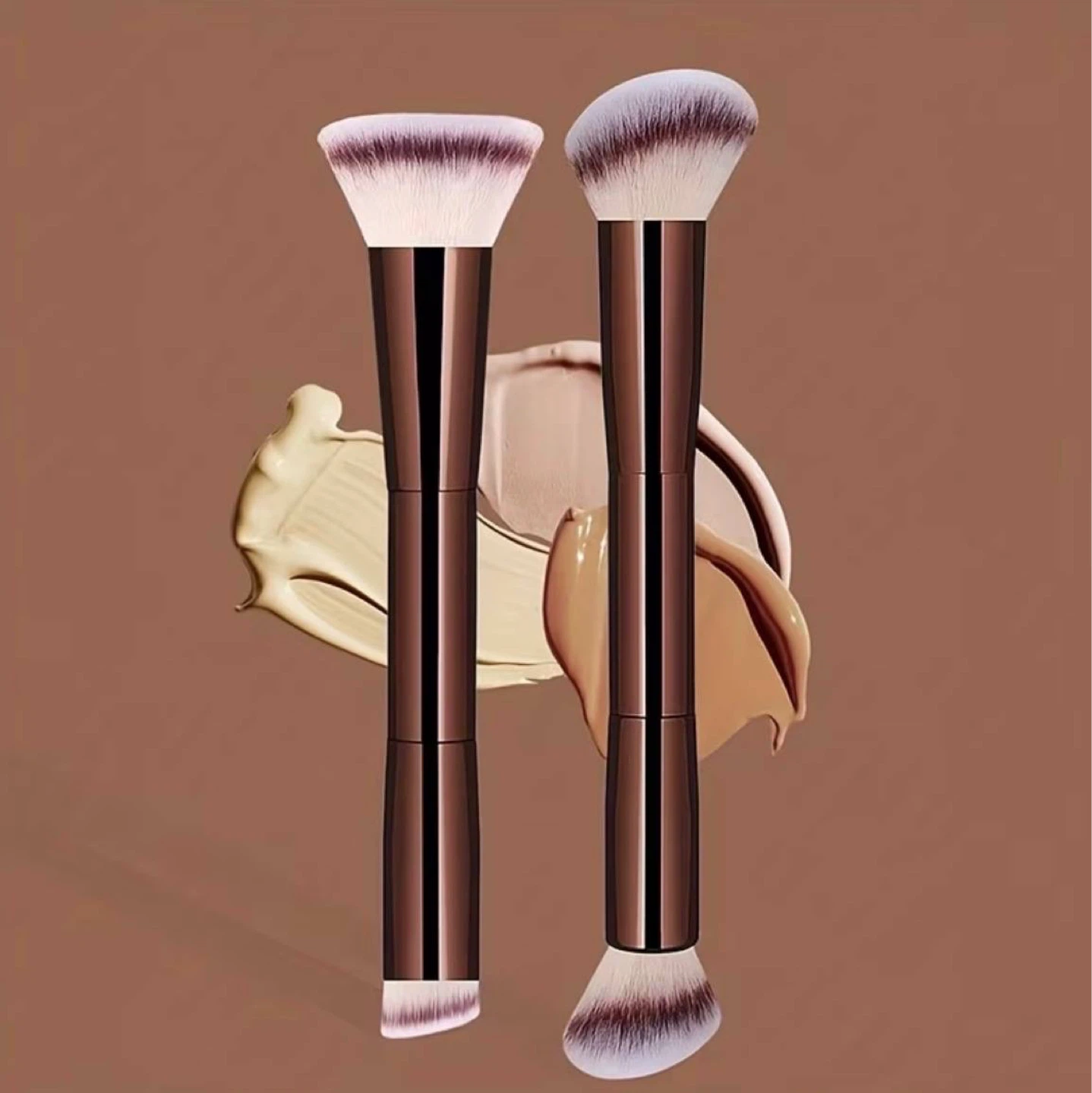 Double-Ended Foundation & Contour Makeup Brush – Set of 2 - photo 2
