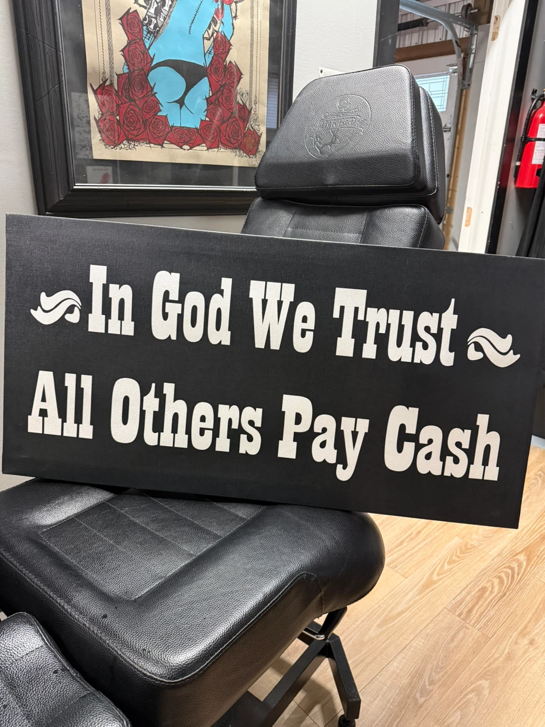 In God We Trust All Others Pay Cash Canvas Sign