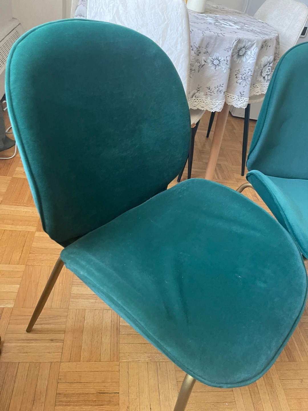 Teal Velvet Dining Chairs (Set of 2) - photo 2