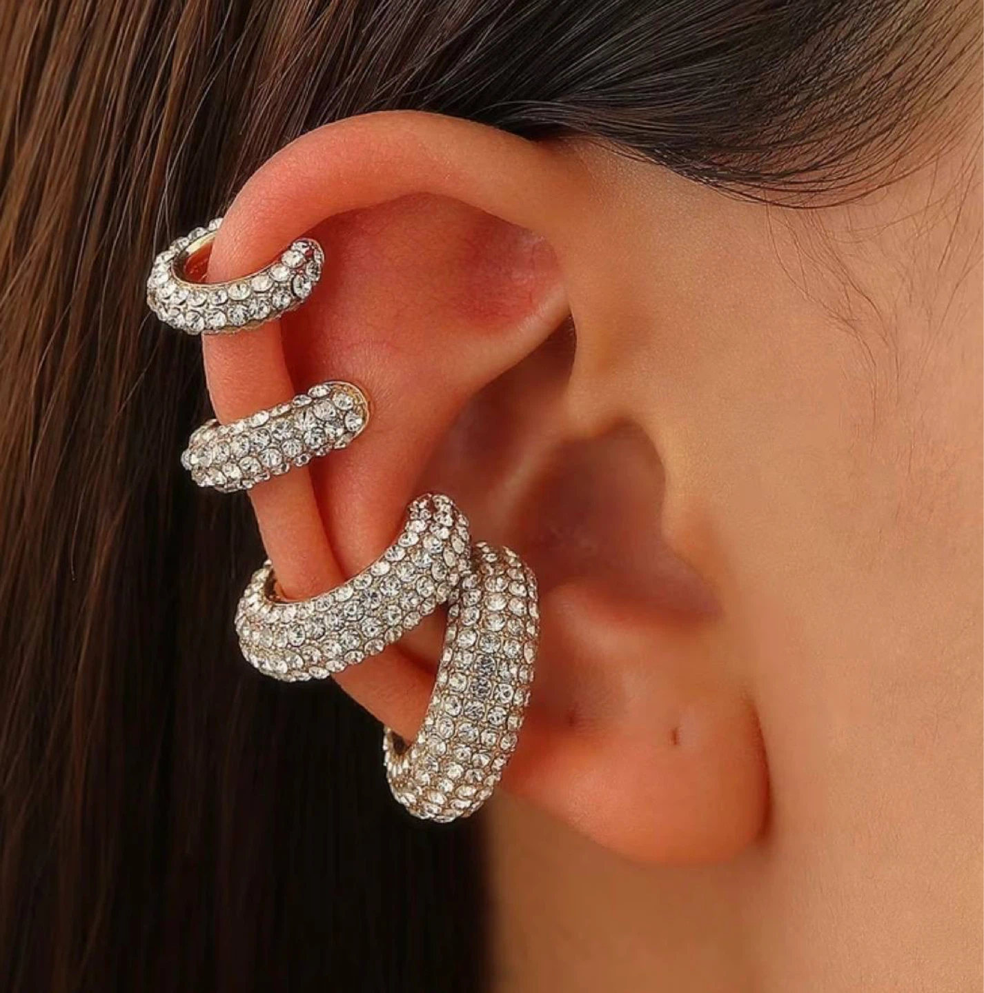 Crystal Ear Cuff Set – 4 Pcs