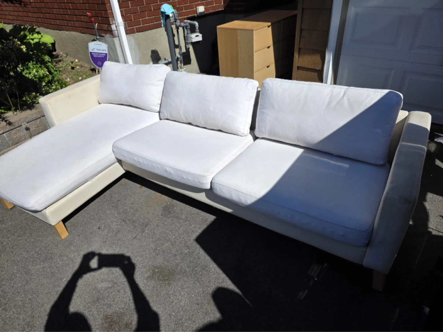Ikea White Sectional Sofa with Chaise - photo 2