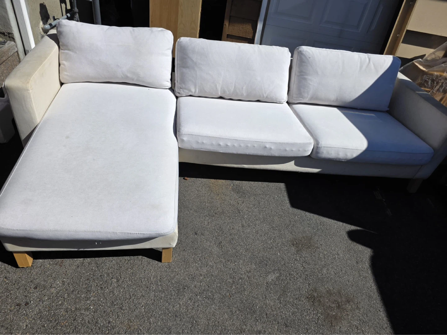 Ikea White Sectional Sofa with Chaise - photo 4