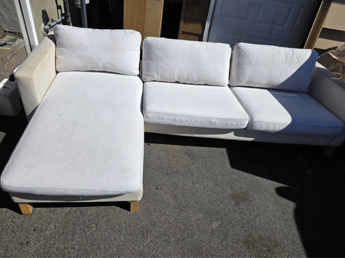 Ikea White Sectional Sofa with Chaise - photo 3