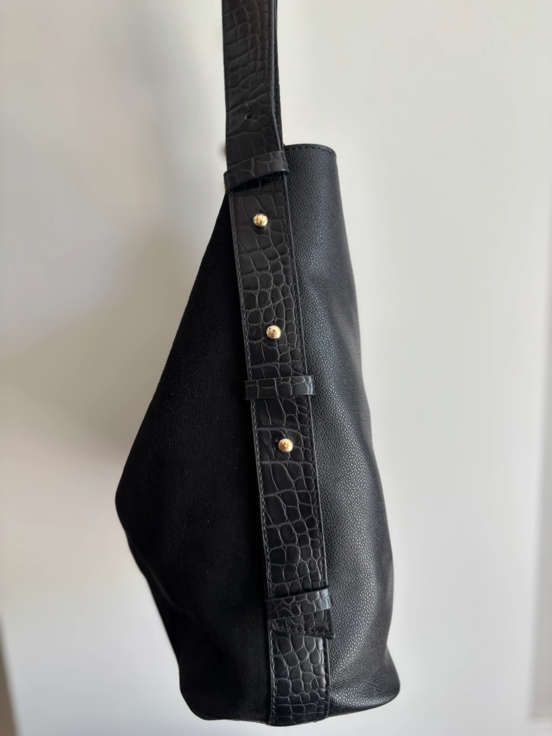 TOPSHOP Black Hobo Bag with Chain Detail - photo 5