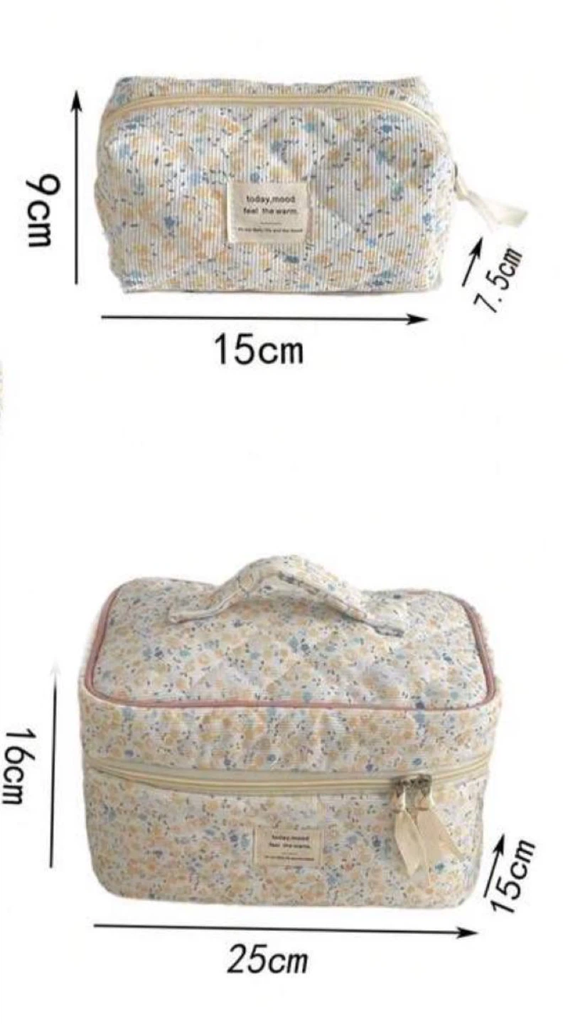 Floral Quilted Makeup Bag Set (Large + Small) - photo 4