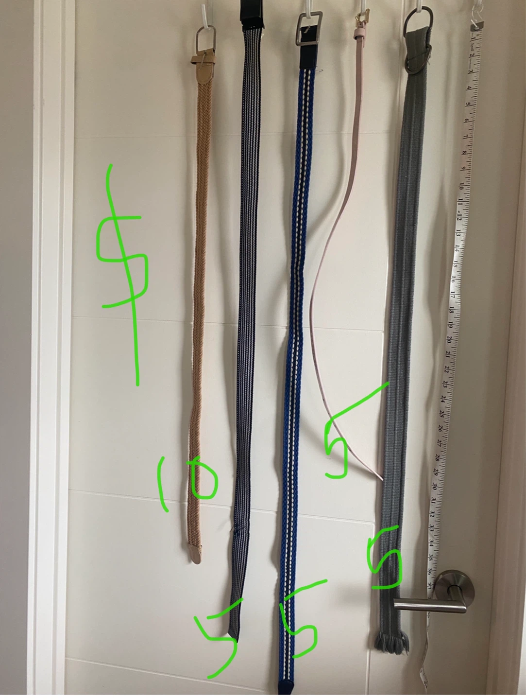 Five Belts for Adults