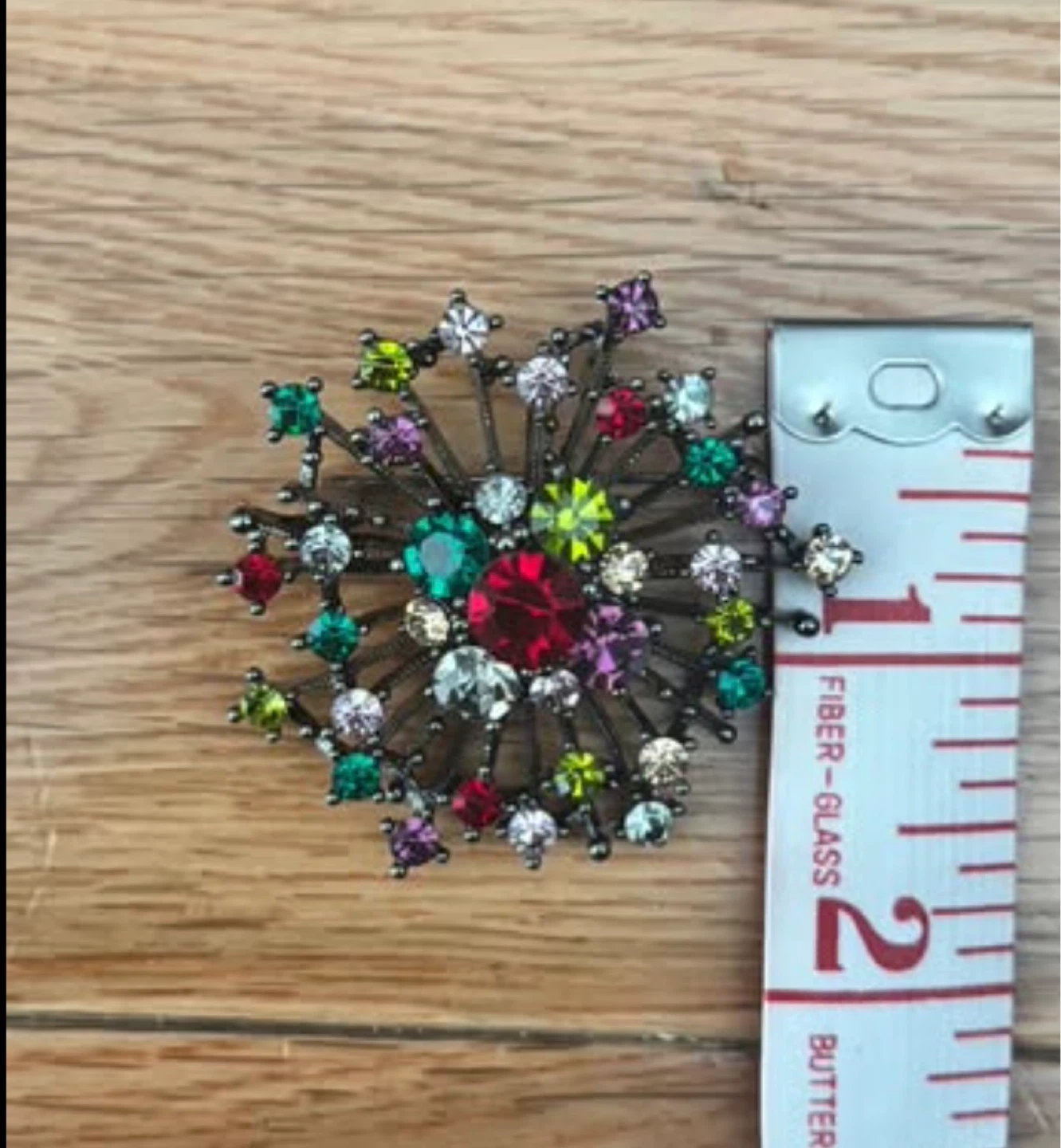 Vintage Multicolor Starburst/ Spiky Floral Brooch - photo 3