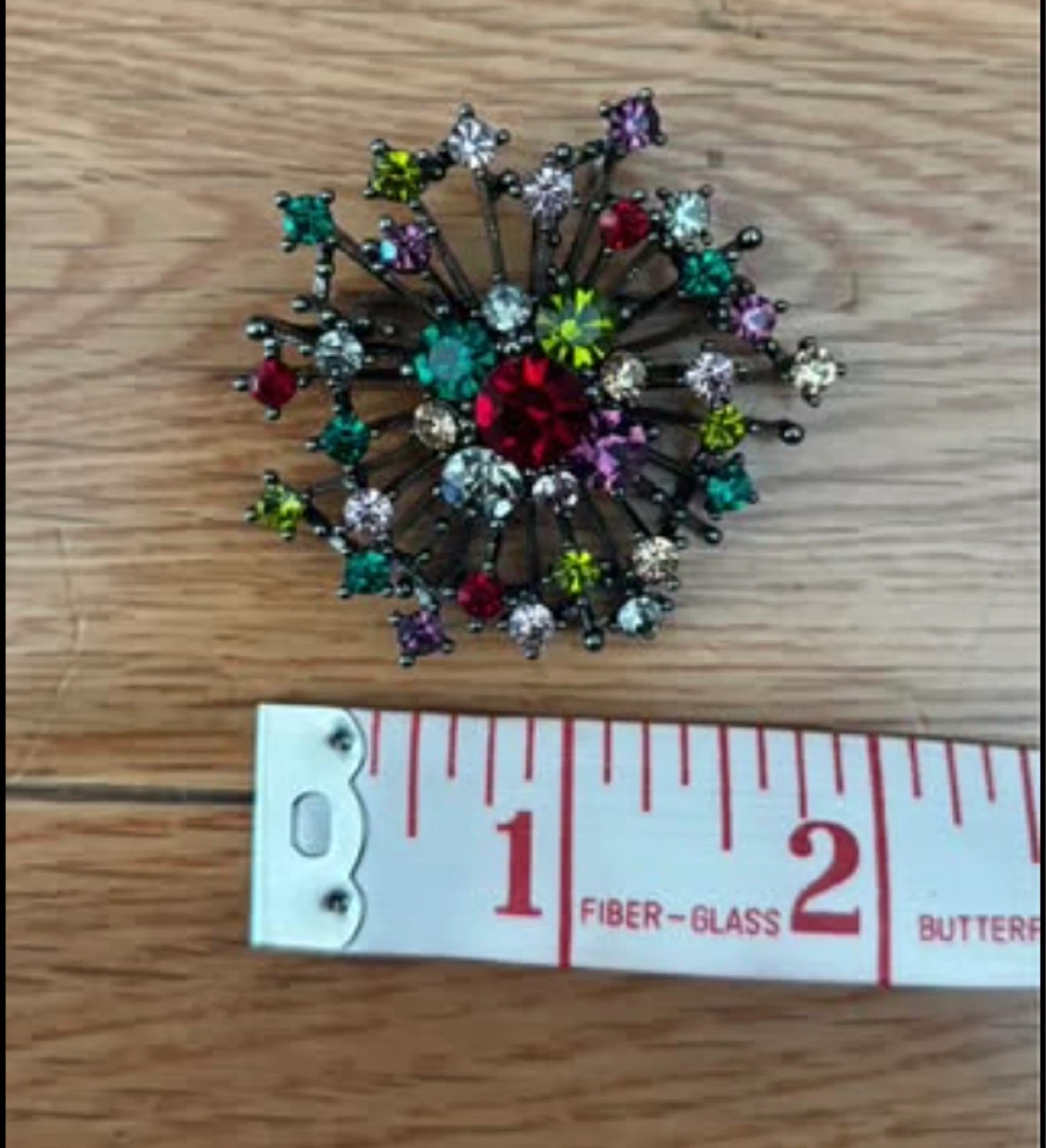 Vintage Multicolor Starburst/ Spiky Floral Brooch - photo 4
