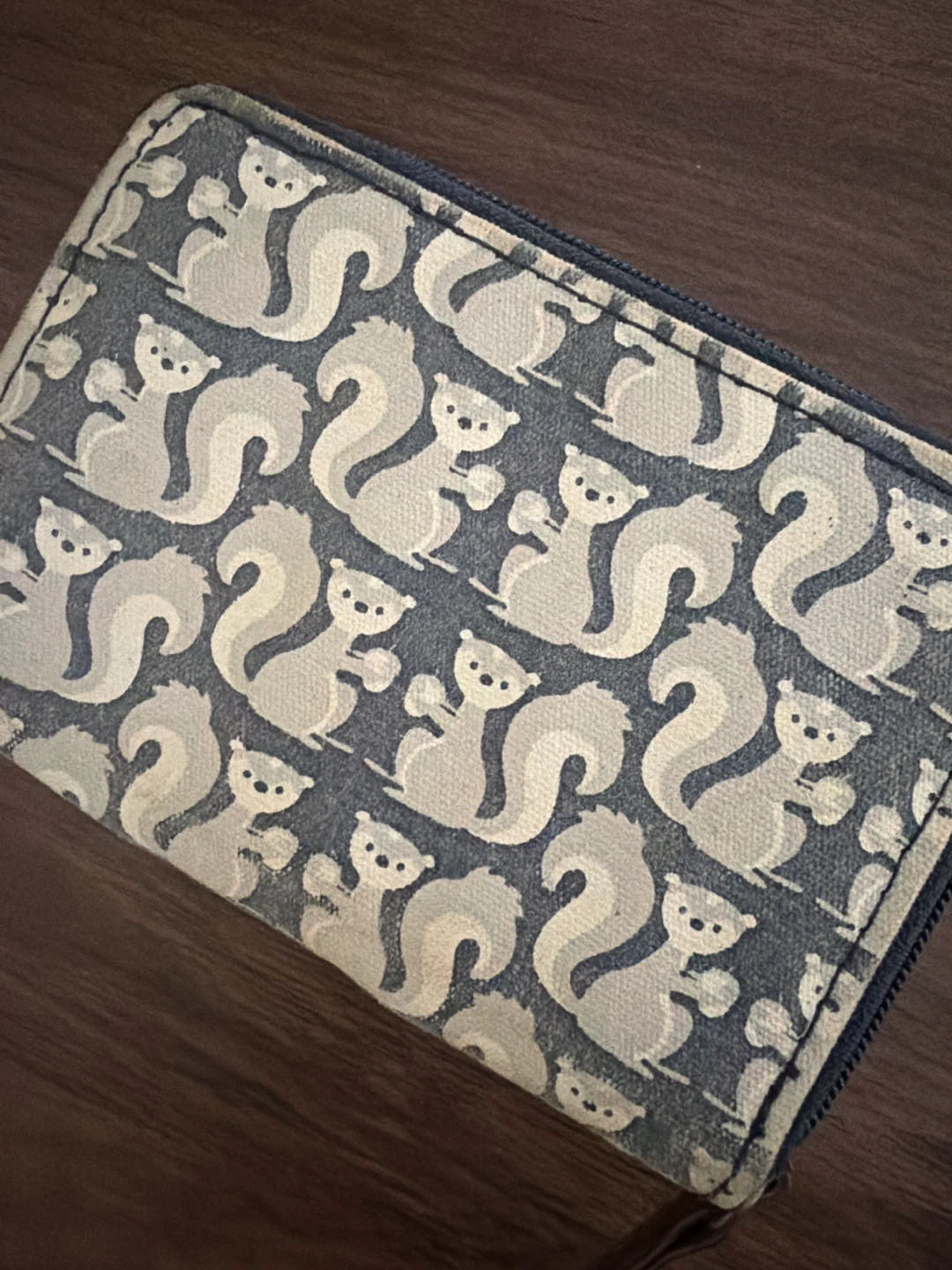 Blue and White Squirrel Print Wallet - photo 2