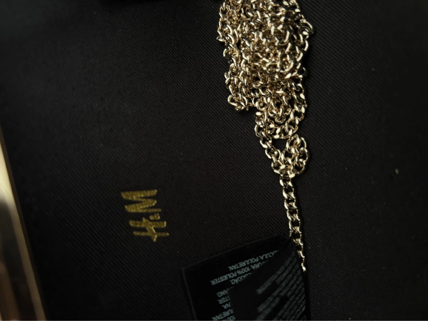 H&M Black Croc Embossed Clutch with Chain - photo 4