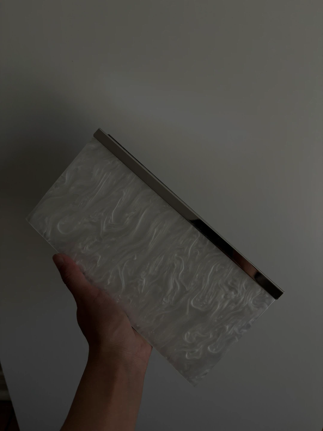 Zara Black & White Swirl Clutch with Silver Chain - photo 4