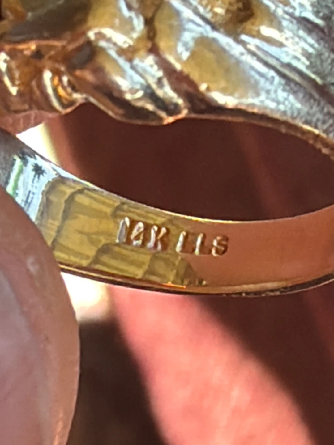 14k Gold Nugget Ring with Stones - photo 2