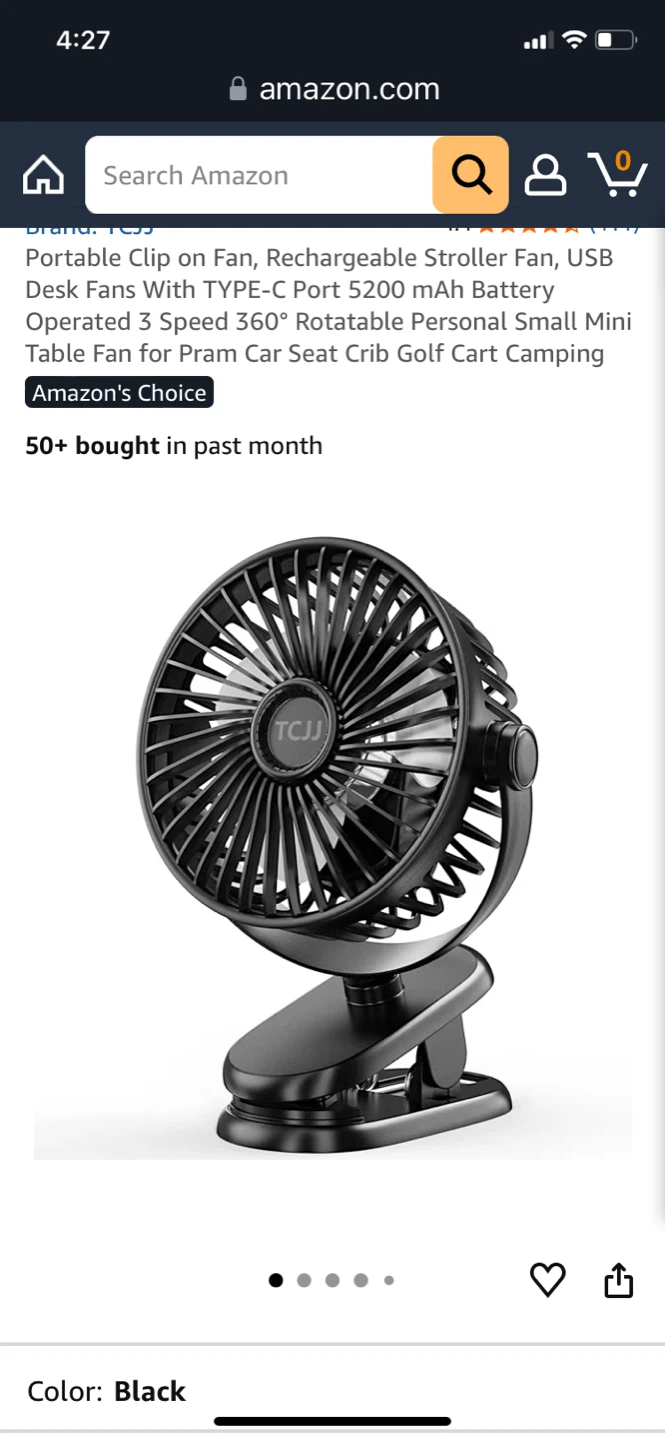 TCJ Portable Clip-on Fan