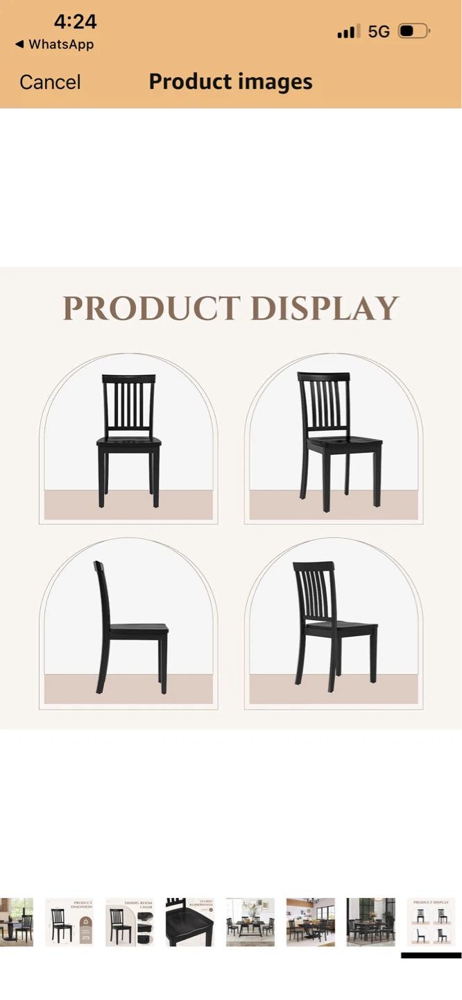 Black Wooden Dining Chairs (Set of 4) - photo 3