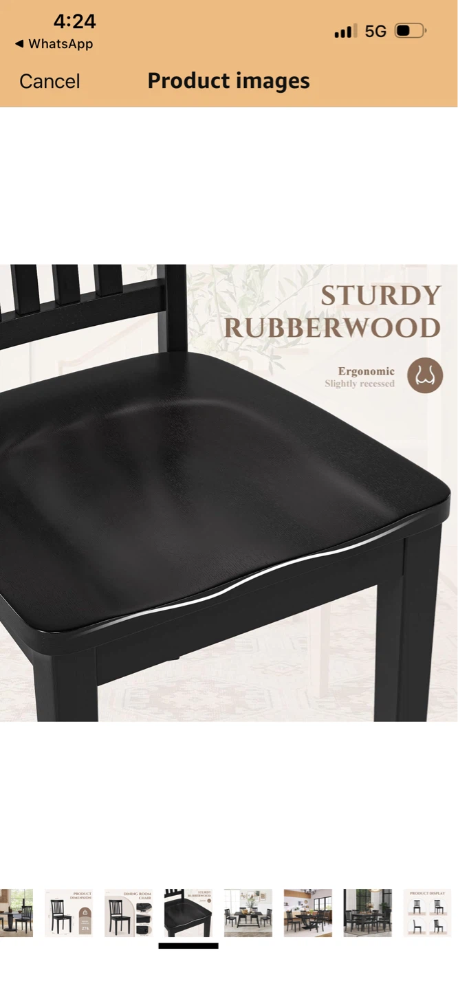 Black Wooden Dining Chairs (Set of 4) - photo 4