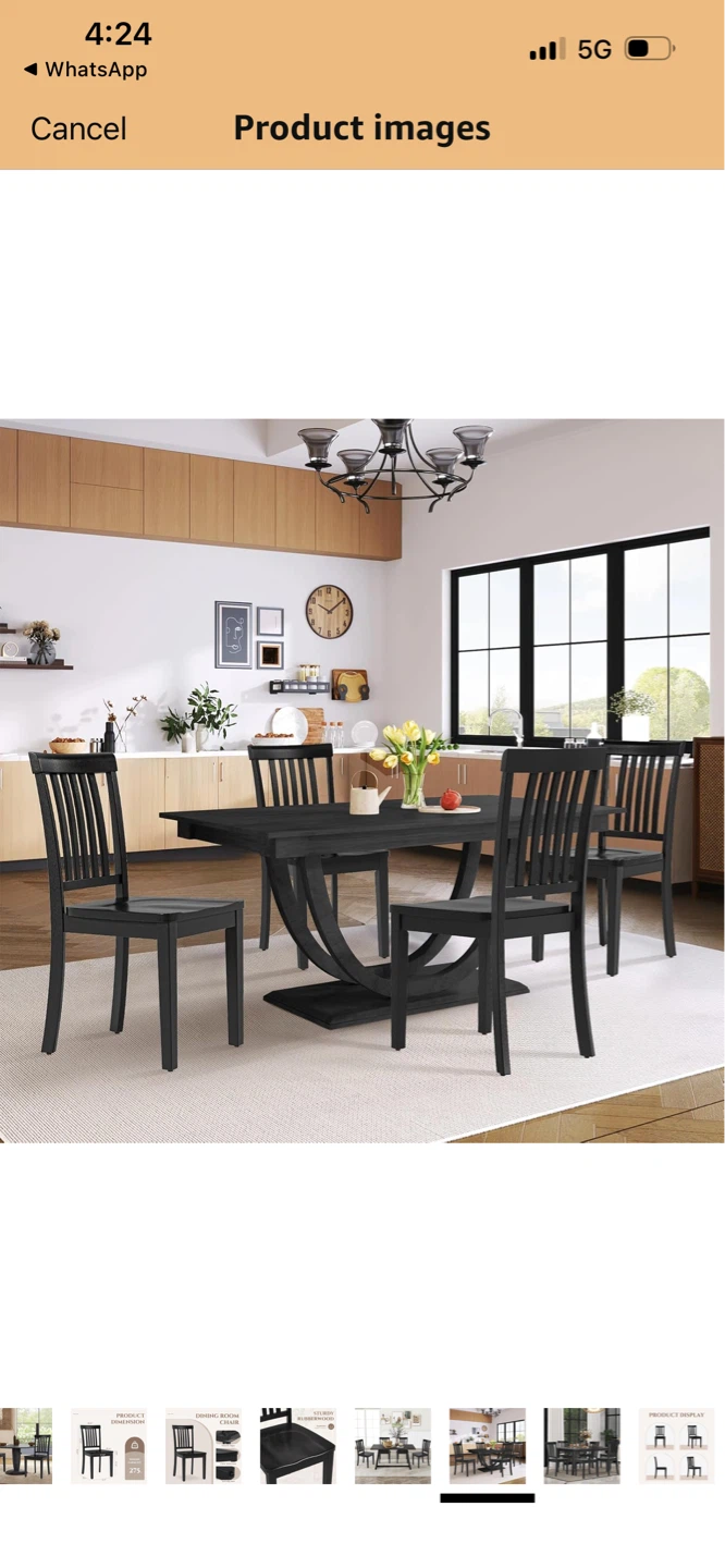 Black Wooden Dining Chairs (Set of 4) - photo 2