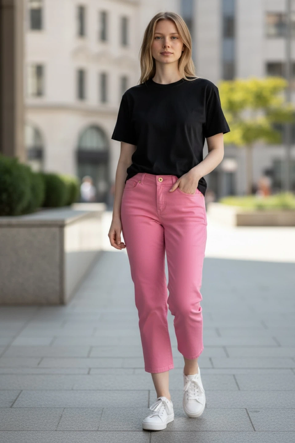Chaps Pink Cropped Jeans Size 4