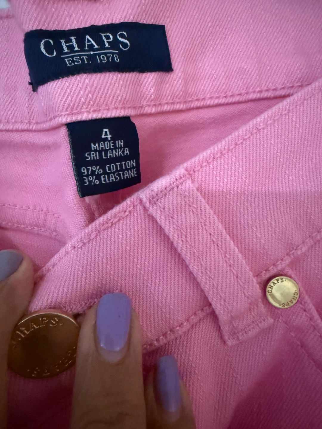 Chaps Pink Cropped Jeans Size 4 - photo 4