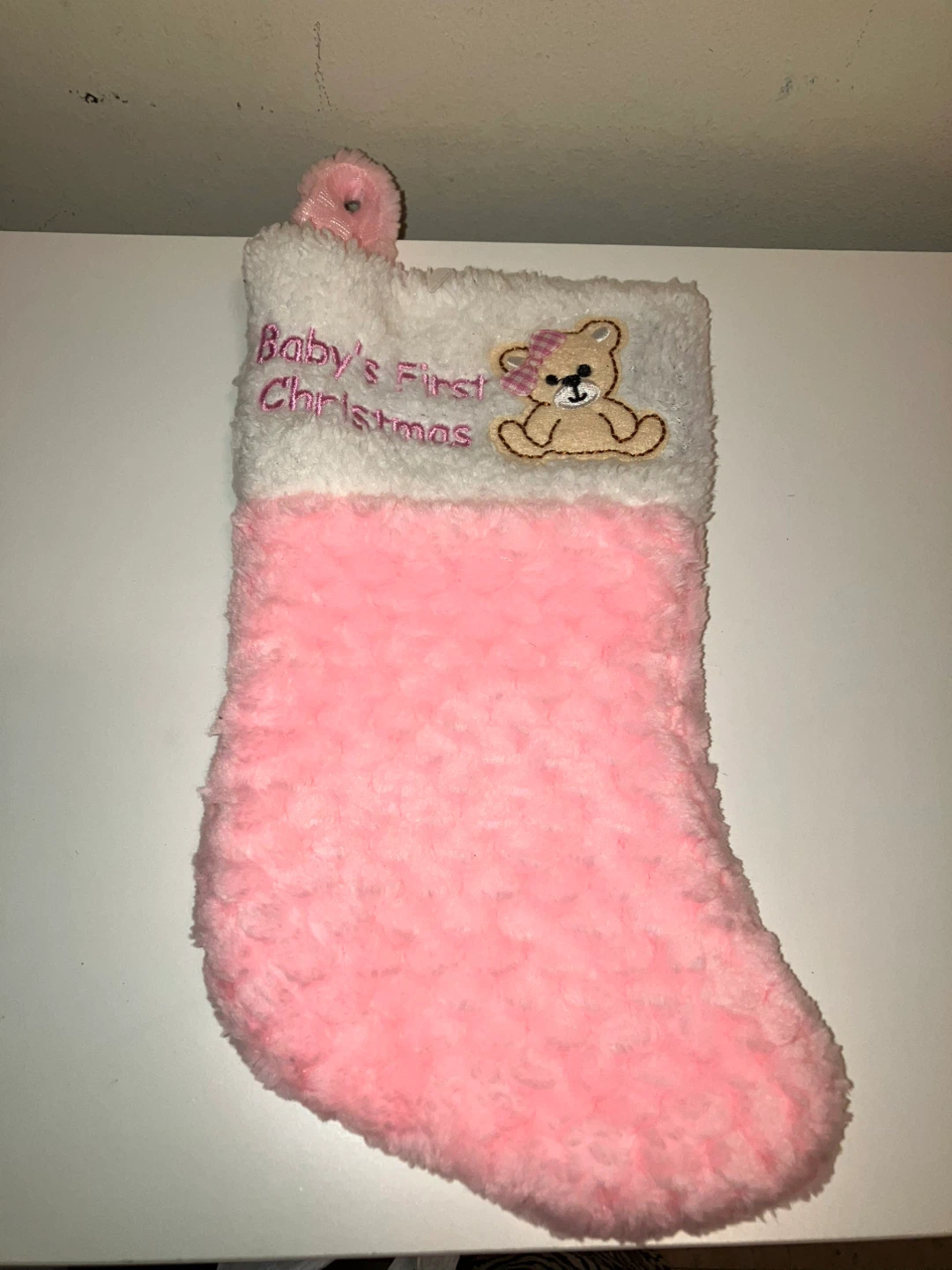 Baby's First Christmas Stocking - Pink