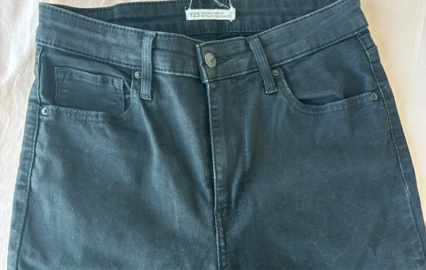 Levi's 725 High Rise Bootcut Jeans Black Size 27 - photo 2