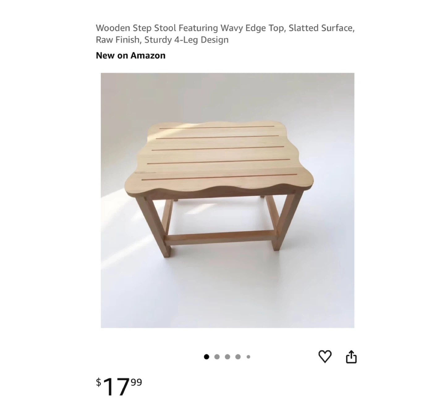 Brand new 10.6"D x 13.7"W x 10.6"H Wooden Step Stool