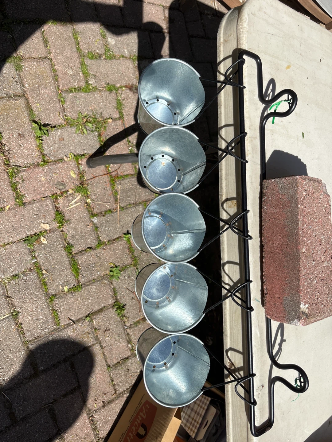 Galvanized Metal Herb Planter with Stand