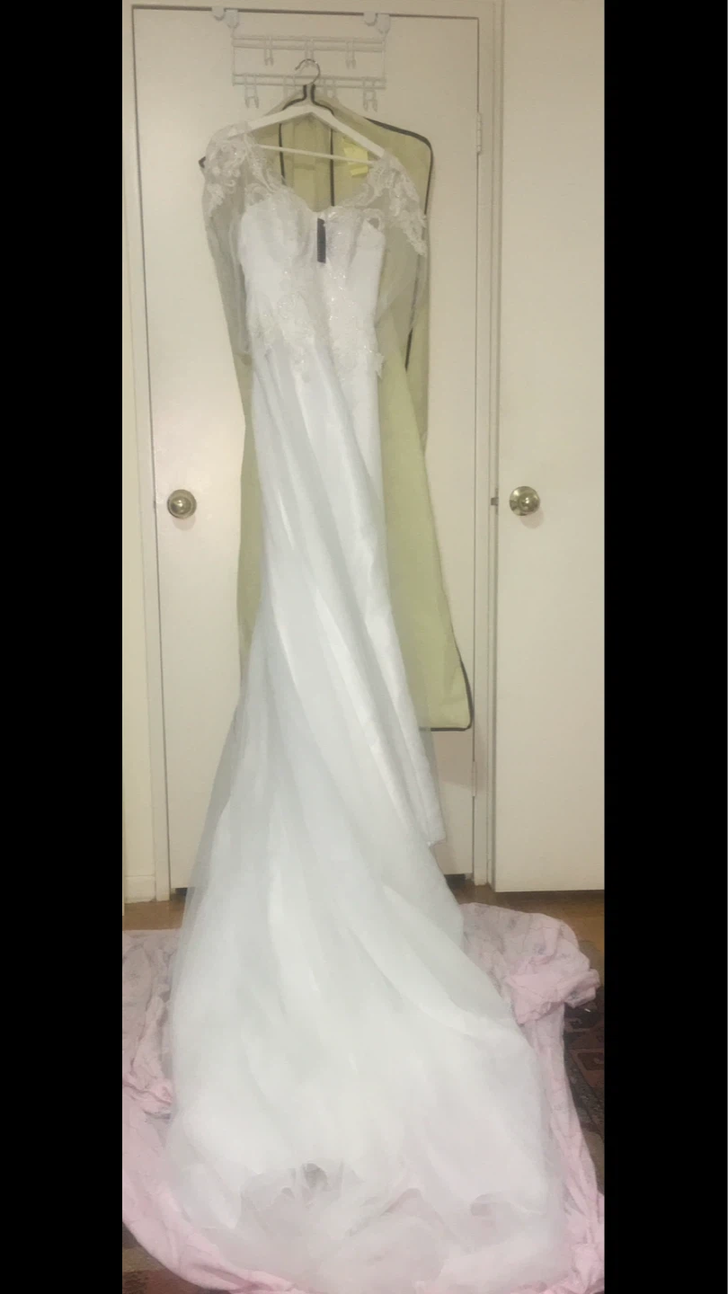 White Wedding Dress with Lace and Sequins