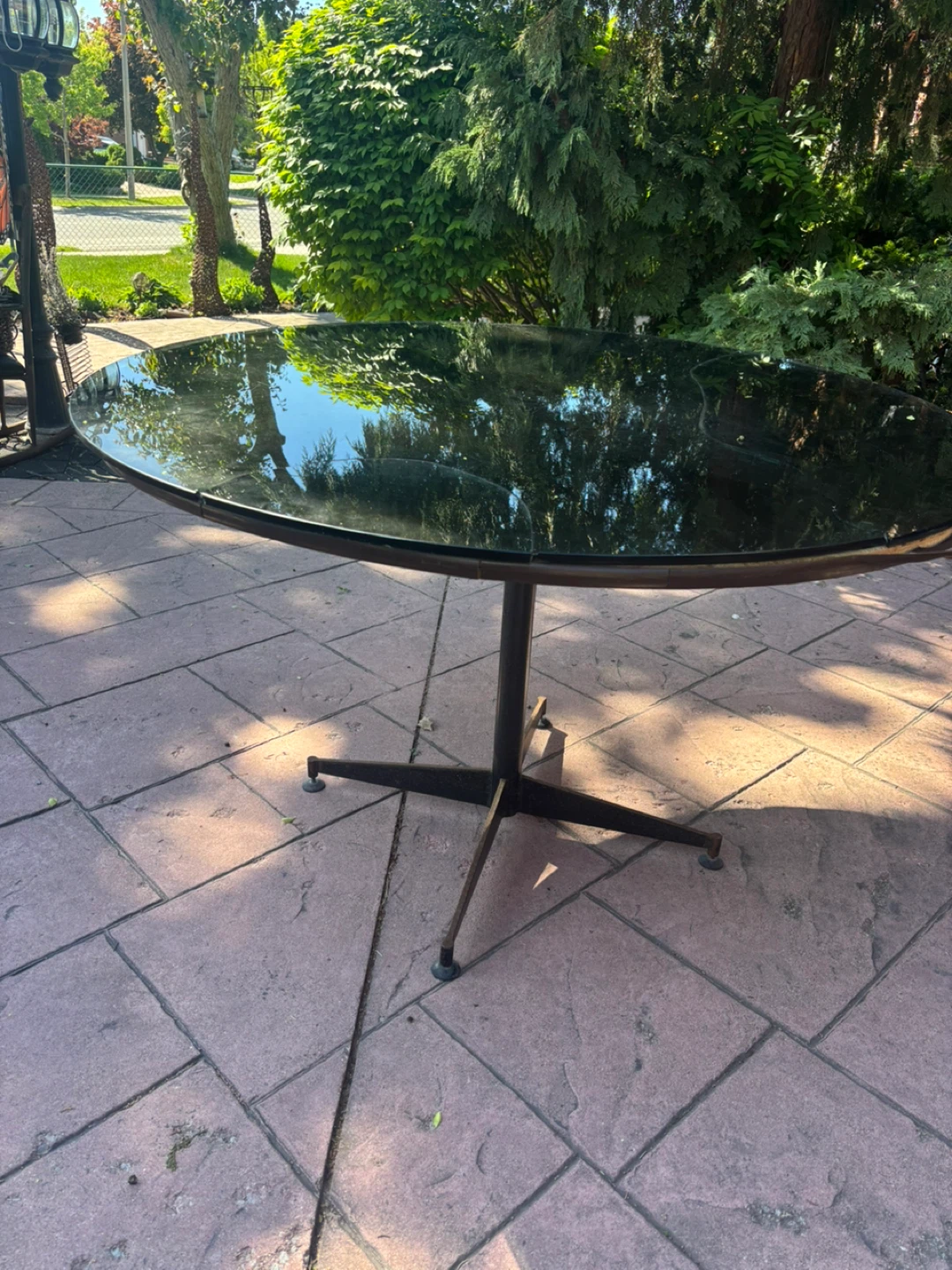 Wooden countertop (removable glass Top Dining Table