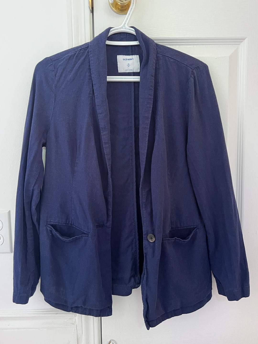 Navy Blue Open Front Blazer - Size XS